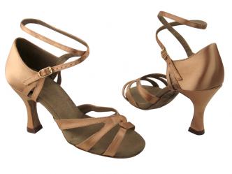 dansschoenen bruin satijn  